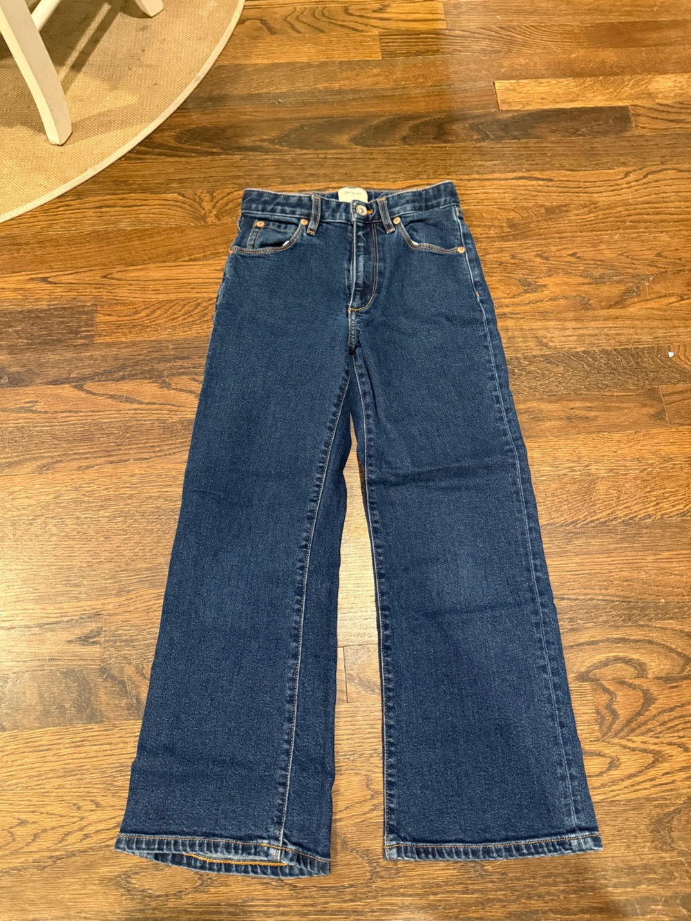 Girls Bellerose Dark Blue High-Waist Wide-Leg Jeans